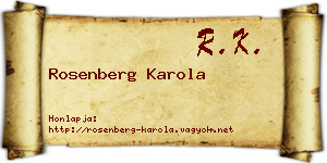 Rosenberg Karola névjegykártya